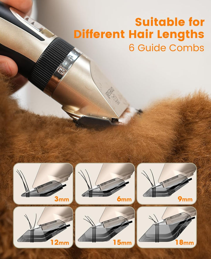 Dog Clippers and Paw Trimmer Kit 2 in 1 Low Noise Cordless Dog Clippers for Grooming Pet Hair Trimmers for Small and Large Dogs Cats Animals