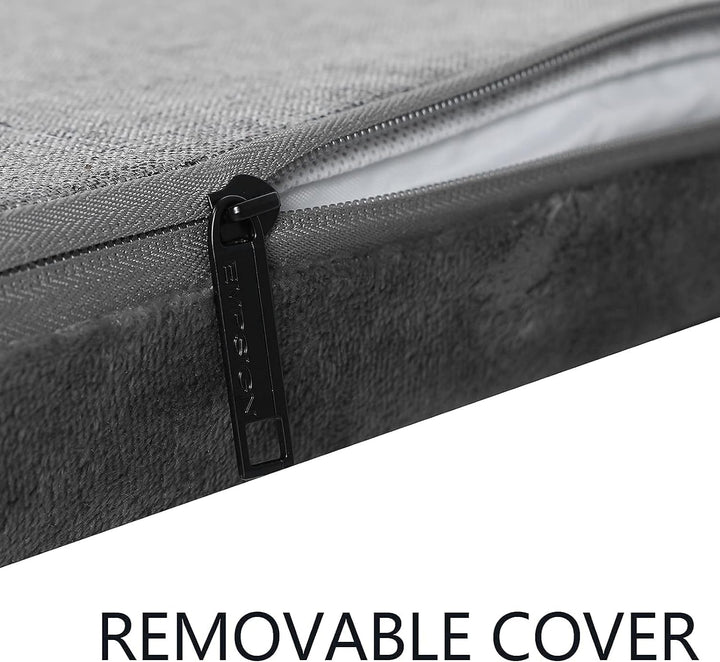 Stylish Dog Bed Mat Dog Crate Pad Mattress Reversible (Cool & Warm), Water Proof Linings, Removable Machine Washable Cover, Firm Support Pet Crate Bed for Small to Xx-Large Dogs, Grey