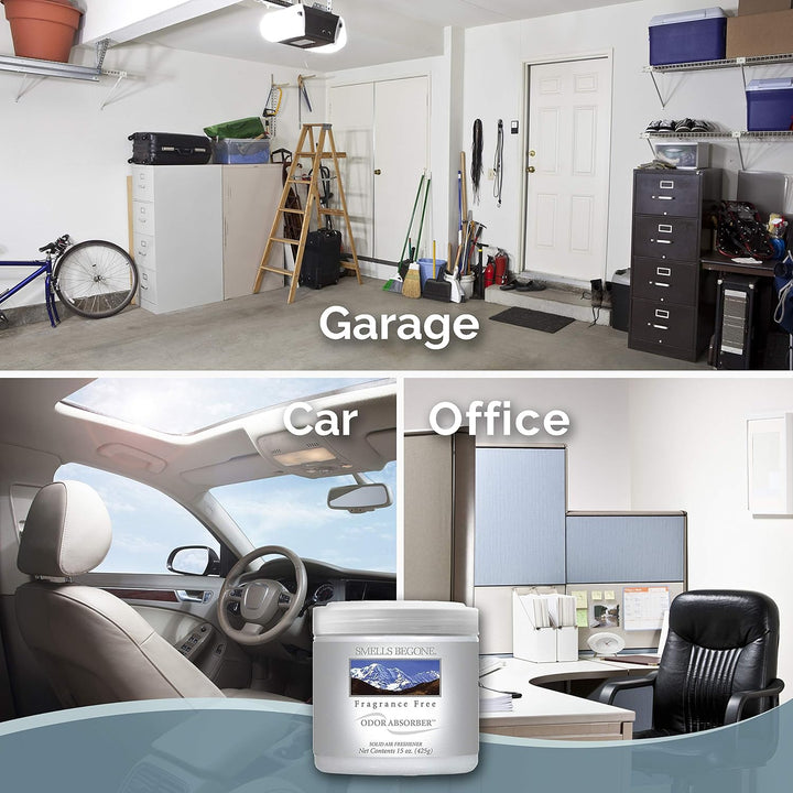 Air Freshener Odor Absorber Gel - 15 Oz, Pack of 2 - Absorbs and Eliminates Odor in Pet Areas, Bathrooms, Cars, & Boats - Made with Essential Oils - Fragrance Free