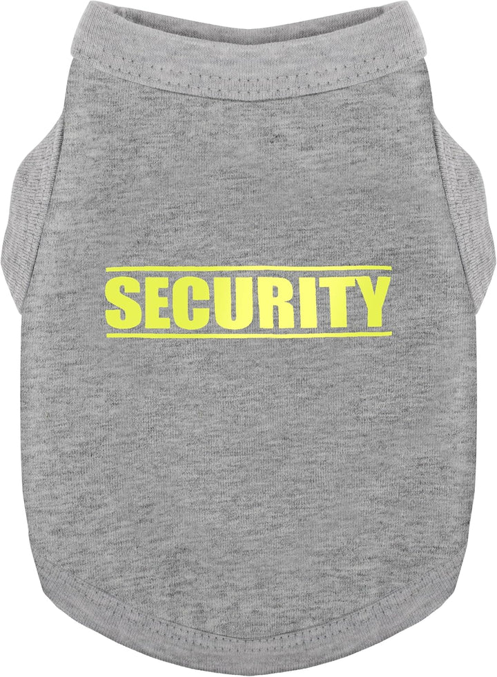 Discover Cozy Cotton Canine Wear: Soft, Lightweight, and Breathable Dog Shirt Vest with Eye-Catching Graphics(Security), Keeping Your Furry Friend Warm and Comfy! Black M