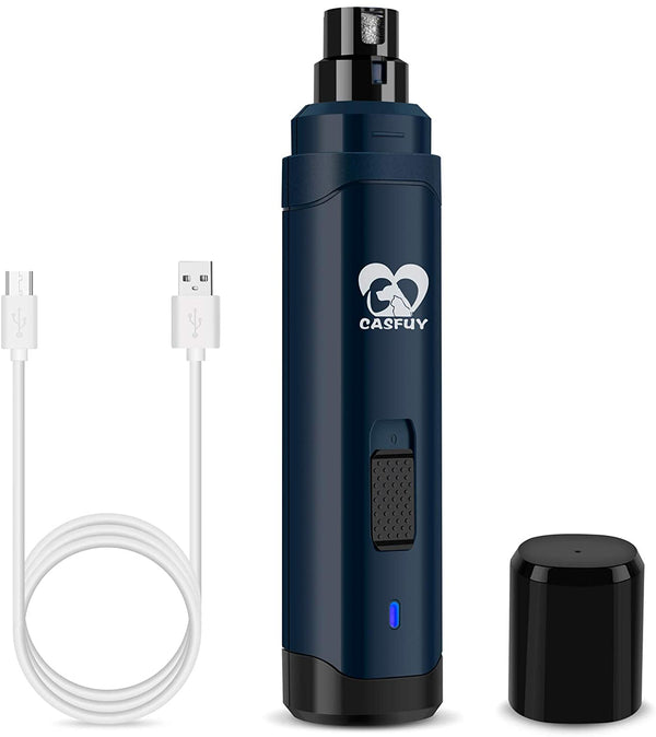 Dog Nail Grinder Upgraded - Professional 2-Speed Electric Rechargeable Pet Nail Trimmer Painless Paws Grooming & Smoothing for Small Medium Large Dogs & Cats(Dark Blue)