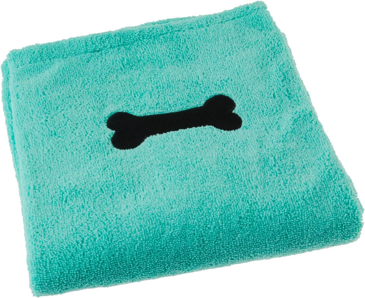 Pet Grooming Towel Collection Absorbent Microfiber X-Large, 41X23.5", Embroidered Gray
