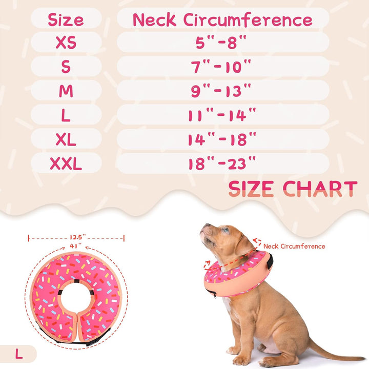 Inflatable Dog Cone Collar Alternative after Surgery, Doggie Neck Donut Collar Recovery Ecollar, Soft Dog Cone for Small Medium Large Dogs