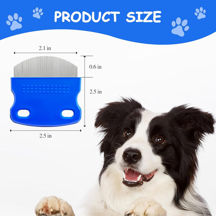 2 Pack Professional Eye Comb for Pets,Stainless Steel Tear Stain Remover,Flea Lice Comb,For Cats & Dogs,Gentle Round-Head Grooming Tool,Precisely Removes Stains, Dirt and Debris from the Eye Area