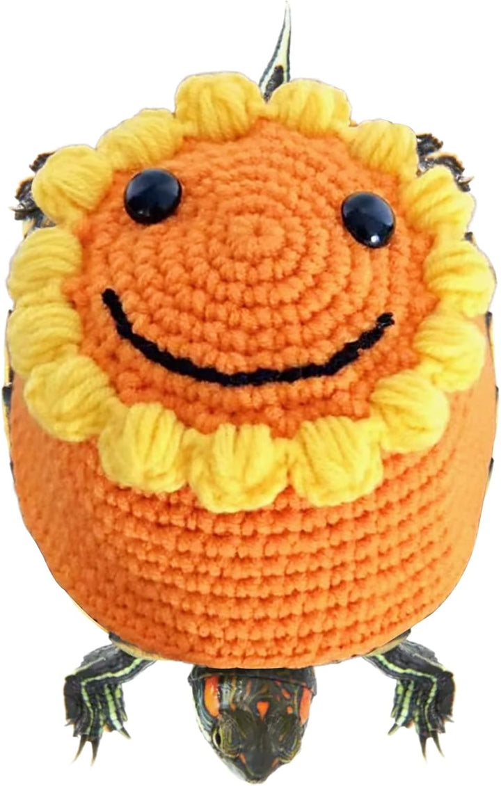 Sweater for Turtle, Handmade Knitted Sweater for Tortoise, Warm Small Animal Sweater, Knitted Pet Apparel with Adjustable Strap, Pet Cosplay Costume for Halloween (Red Stegosaurus, M)