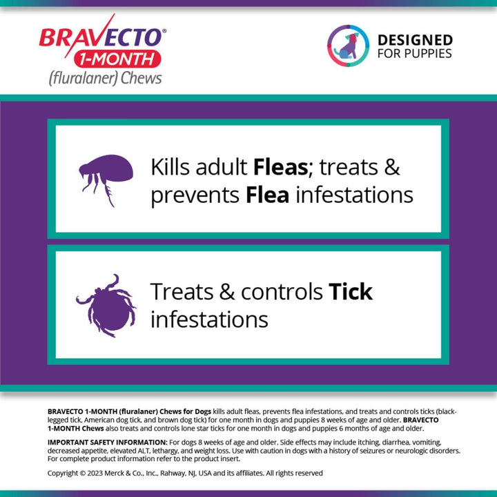 1-Month Flea & Tick Chew for Puppies, 1 Chew, 1 Month Supply, >9.9-22 Lbs., Orange Box