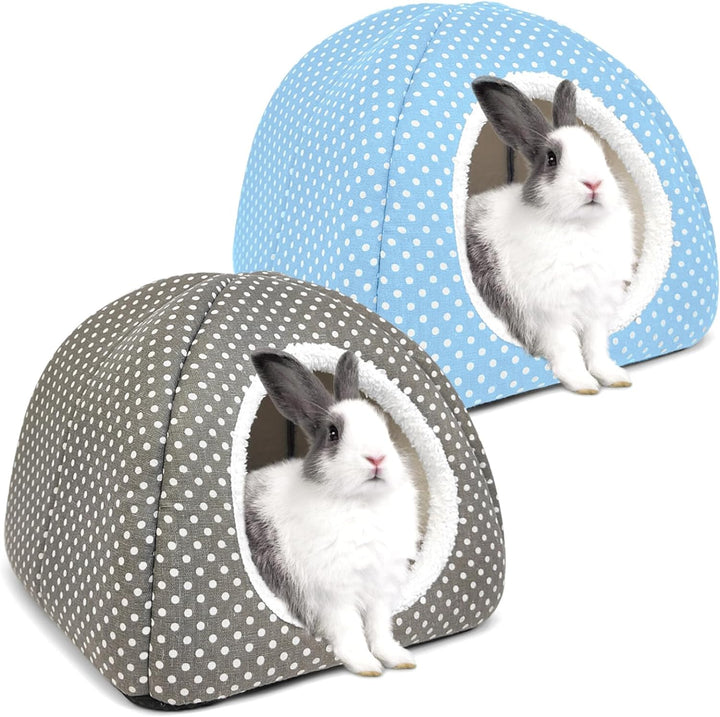 Rabbit Hideout Large Bunny Bed Washable Rabbit House and Hideout Fleece Guinea Pig Hiding Hut for Indoor Bunnies Small Animal Hideaway