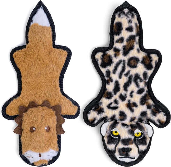 No Stuffing Dog Toys Crinkle Squeaky, Long Lasting Chews for Aggressive, Durable Plush Dog Puppy Chew Toys for Teething, with 6 Tough Layers for Small Medium Large Breed