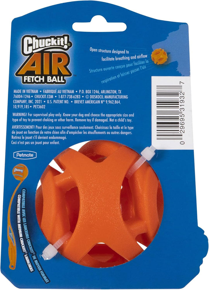 Air Fetch Ball Dog Toy, Medium (2.5 Inch Diameter), for Dogs 20-60 Lbs, Pack of 2