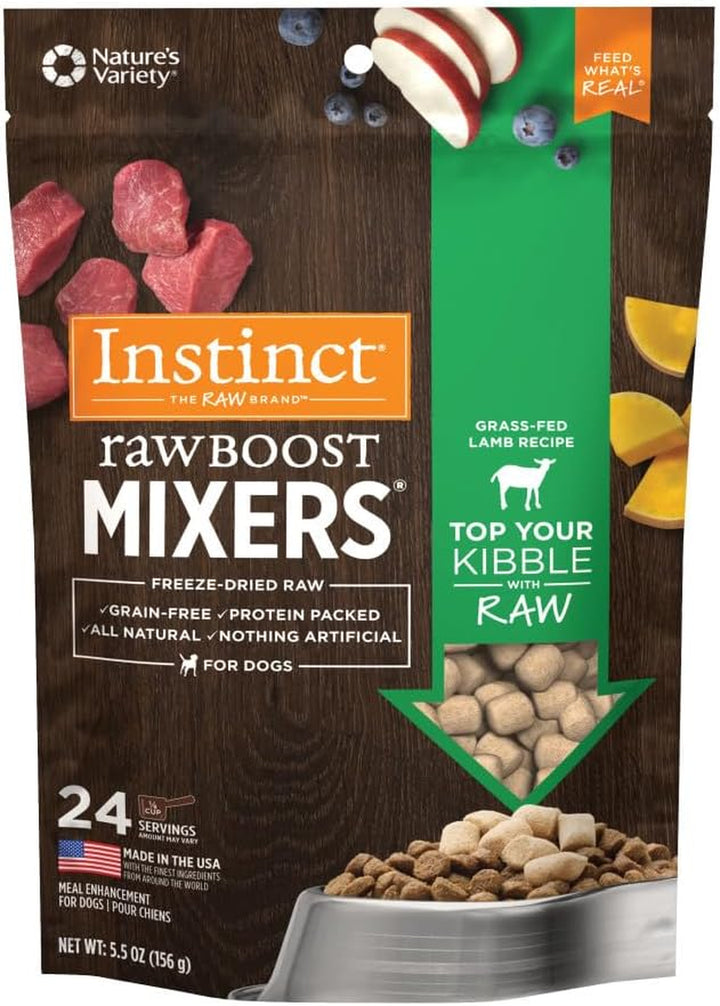 Raw Boost Mixers, Freeze Dried Dog Food Topper, Grain Free Recipe - All Natural Beef, 14 Oz. Bag