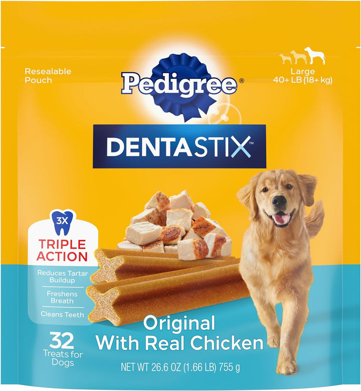 Dentastix Large Breed Dog Treats, Original, Beef & Fresh Flavor, 2.73 Lb. Variety Pack (51 Treats)