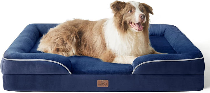 Orthopedic Dog Beds Large Sized Dog - Washable Large Dog Cat Bed Waterproof, Comfort Dogs Couch Sofa with Washable Removable Cover, Pet Bed with Nonskid Bottom, Grey, 35"
