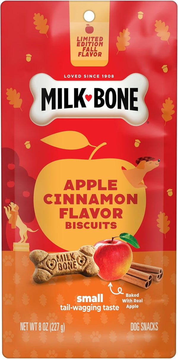Limited Edition Apple Cinnamon Flavor Biscuit Dog Treats, 8 Ounce
