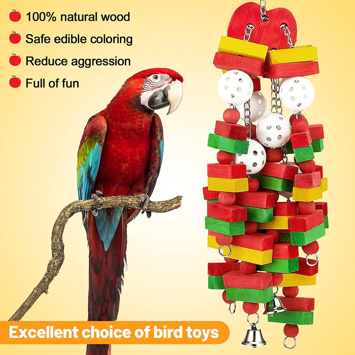 Large Bird Parrot Toys for Cockatoos African Grey Macaws and Amazon Parrots Bird Gift