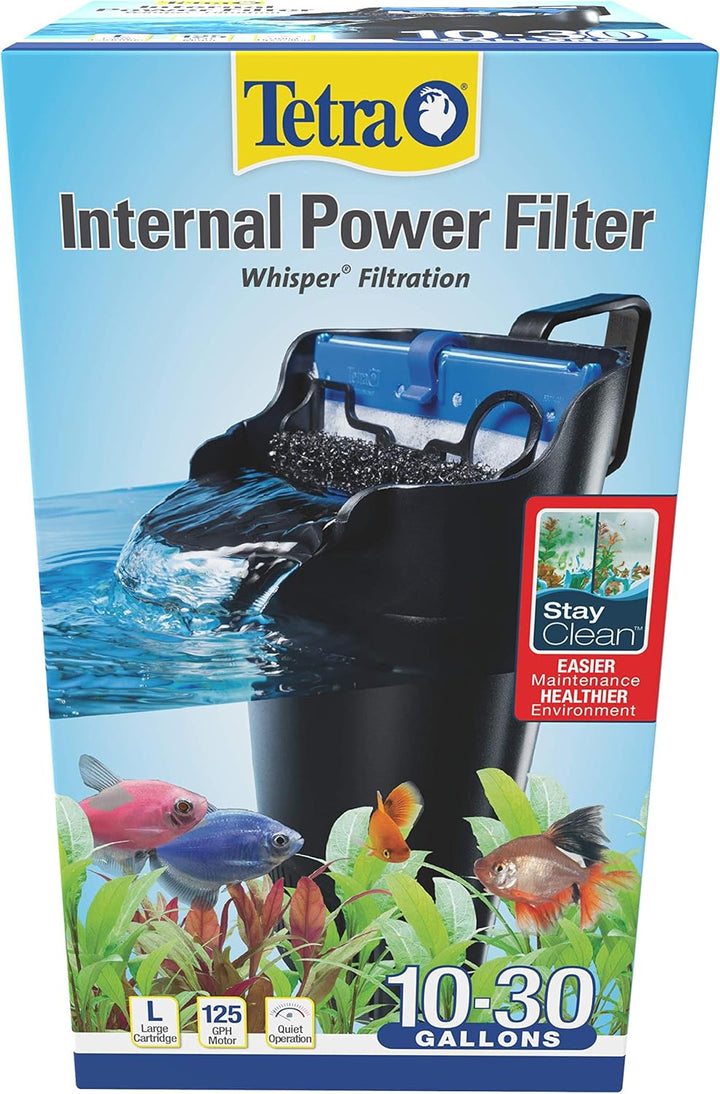 Whisper Internal Power Filter 5 to 10 Gallons, for Aquariums, In-Tank Filtration with Air Pump, Black