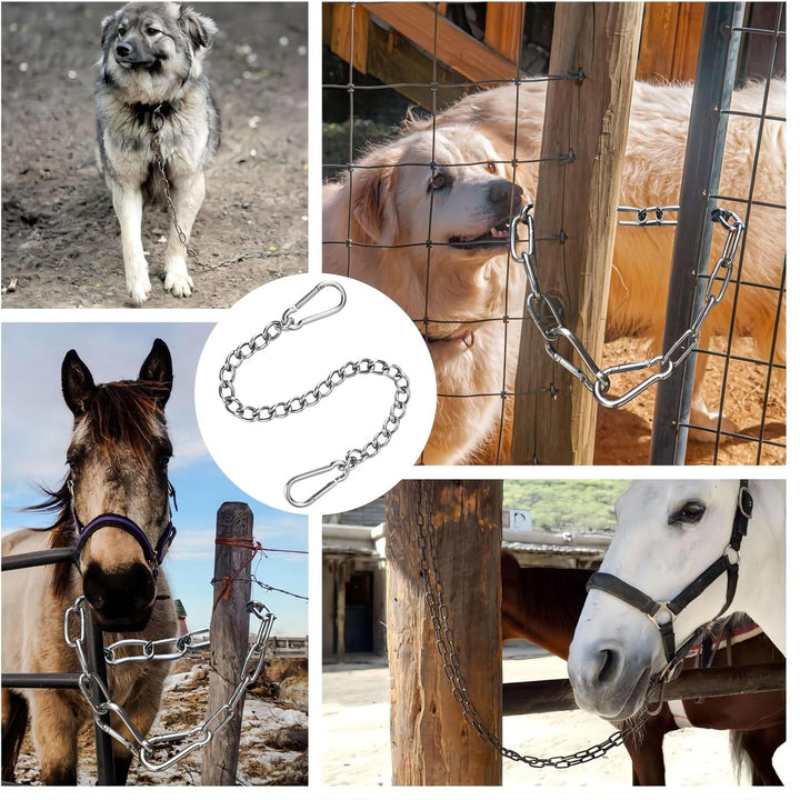 Gate Chain for Outdoor Fence - Rustproof Metal Gate Latch Chain with Hooks, Secure and Durable for Garden, Yard, and Farm Use - Easy Installation, Weather Resistant (1 Pack)