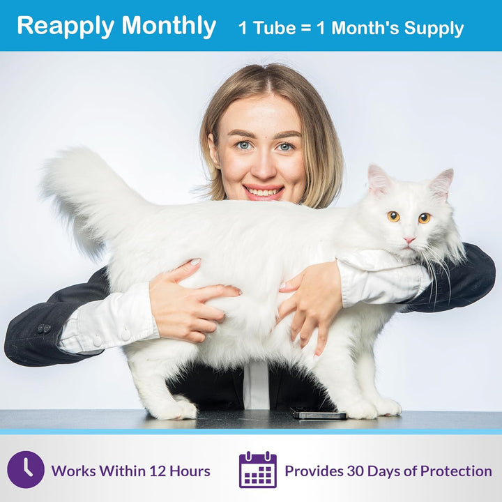 Flea and Tick Prevention for Large Cats: Waterproof Topical Cat Flea and Tick Treatment – Fast-Acting & Long-Lasting at Home Flea Control for Cats over 9 Lbs and 8 Weeks or Older – 6-Dose Supply