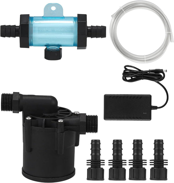 Ice Bath Accessories Kit, Cold Plunge Kit with 317GPH External Pump, Filter, 1/2” to 0.71" Connector, Hose, Compatible 500L 300L Aquarium Chiller & Inflatable Cold Plunge Tub