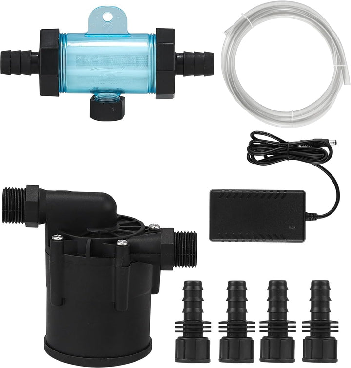 Ice Bath Accessories Kit, Cold Plunge Kit with 317GPH External Pump, Filter, 1/2” to 0.71" Connector, Hose, Compatible 500L 300L Aquarium Chiller & Inflatable Cold Plunge Tub