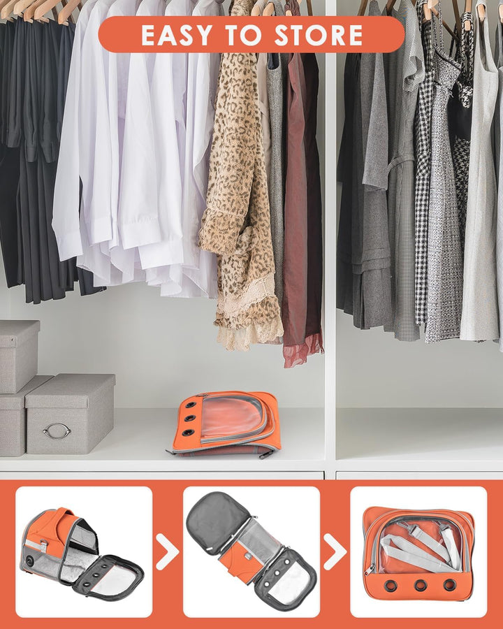 Guinea Pig Carrier Bag, Portable Small Animal Carrier Pouch for Hamster Chinchilla Rabbit Gerbil Hedgehog Sugar Glider Outgoing Travel Carrying Case -Orange