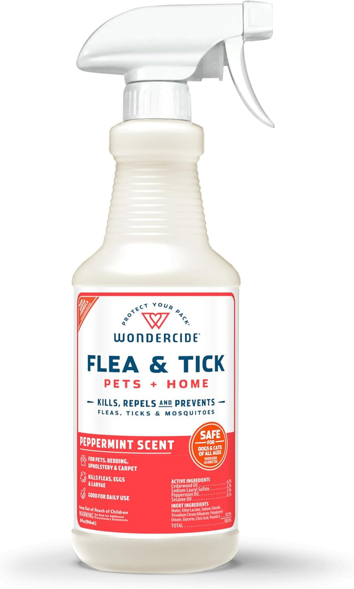 - Flea, Tick & Mosquito Spray for Pets and Home with Natural Essential Oils - Killer, Control, Prevention, Treatment - Lemongrass 16 Oz