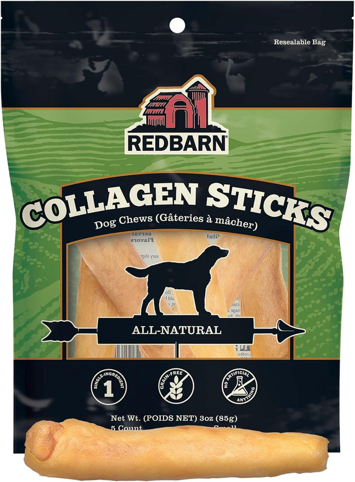 All-Natural Large 12" Beef Collagen Sticks for Dogs - Long Lasting Low-Odor Alternative to Traditional Rawhide & Bully Sticks - Supports Healthy Joints, Skin, & Coat - 3 Pack