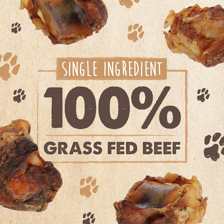 Naturals Dog Bones - Cow Knee Caps & Knuckle Bones for Dogs (8 Pack) | 100% Natural Beef Knee Caps, Meaty Pet Treat