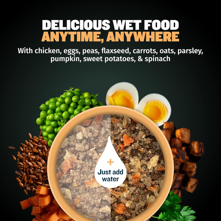 Wet Puppy Food - Instant Fresh Dehydrated High Protein Soft Dog Food with Chicken - Healthy Growth for Small & Large Breed Puppies - 2 Dry Dog Food Pounds (Makes 5.5 Lbs. of Wet Food)