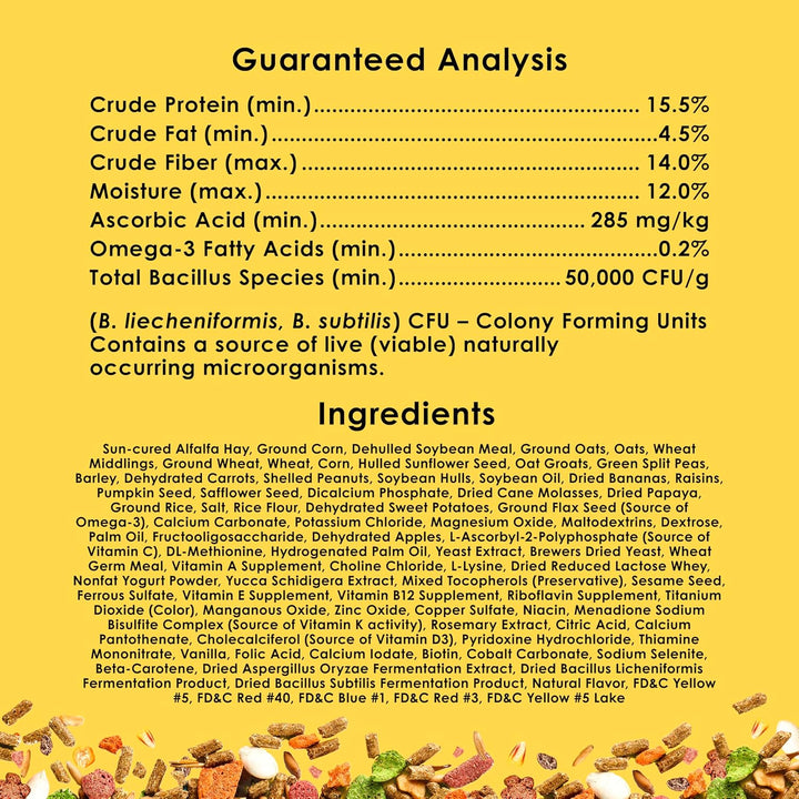 Fiesta Guinea Pig Food, Nutritious and Fun Blend, Supports Dental Health and Digestion, 4.5 Pounds