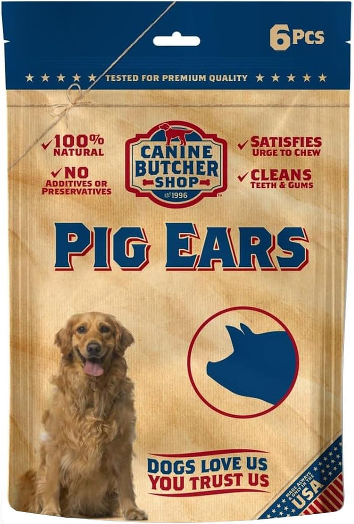 Pig Ears for Dogs, Always USA Made (30-Pack), All Natural, Sourced in USA Pig Ears, Digestible Pork Dog Chew Treat