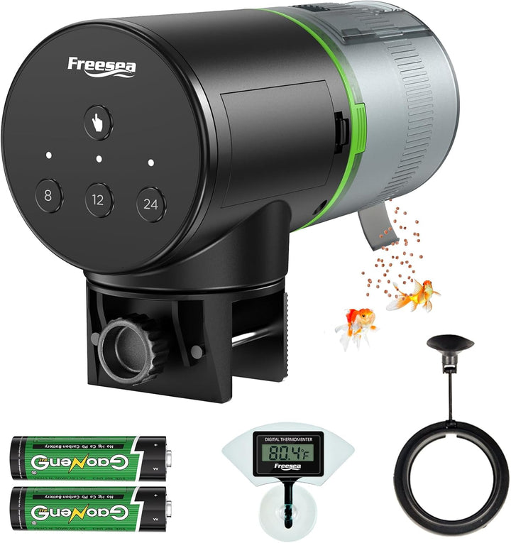 Automatic Fish Feeder for Aquarium: Auto Fish Food Dispenser with Timer for Small Tank Betta Turtle - Battery Vacation Self Feeding for Flakes