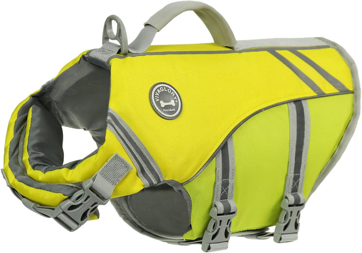 Sports Style Dog Life Vest, Dog Life Jacket for Swimming & Boating, Ripstop & Buoyancy for Puppy Doggy, Lifejacket with Handle, M, Blue