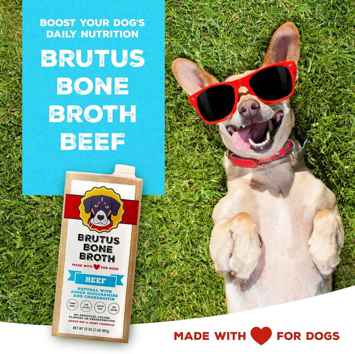 for Dogs - All Natural Bone Broth for Dogs with Chondroitin Glucosamine Turmeric -Human Grade Dog Food Toppers - Beef and Pork Bundle