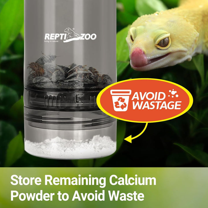 Reptile Cricket Calcium Powder Mixer, Cricket Keeper Shaker for Bearded Dragon Gecko Snake Lizards, Dispenser Feeder for Chameleon Reptile & Amphibians