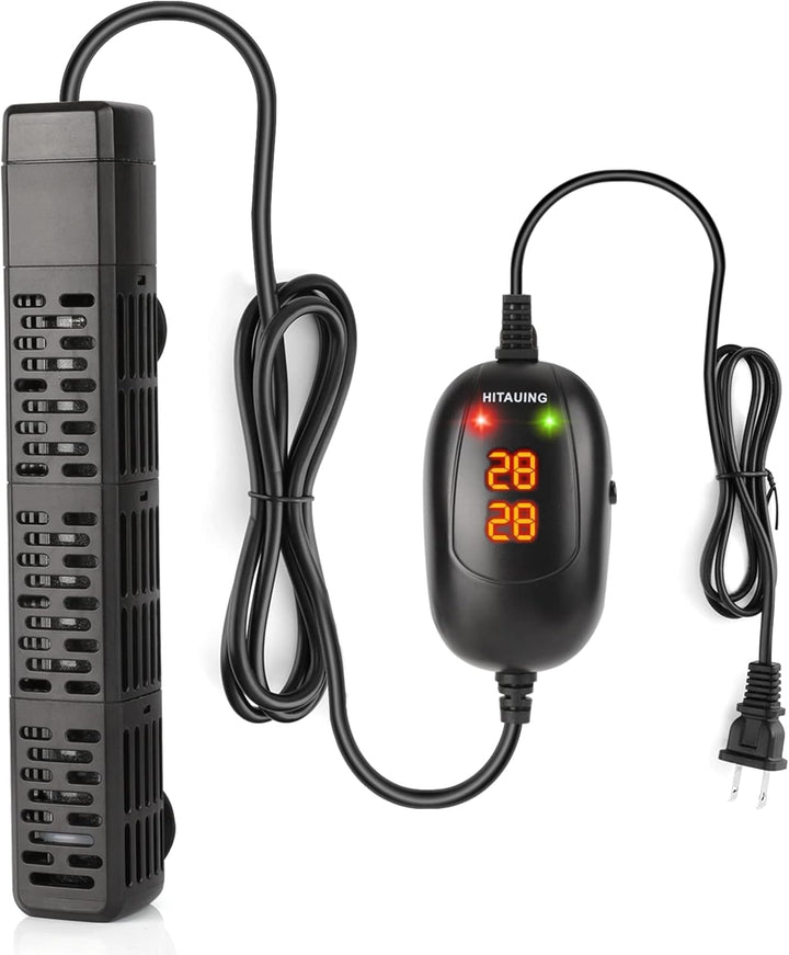 Aquarium Heater, 50W/100W/200W/300W/500W Submersible Fish Tank Heater with Over-Temperature Protection and Automatic Power-Off When Leaving Water for Saltwater and Freshwater