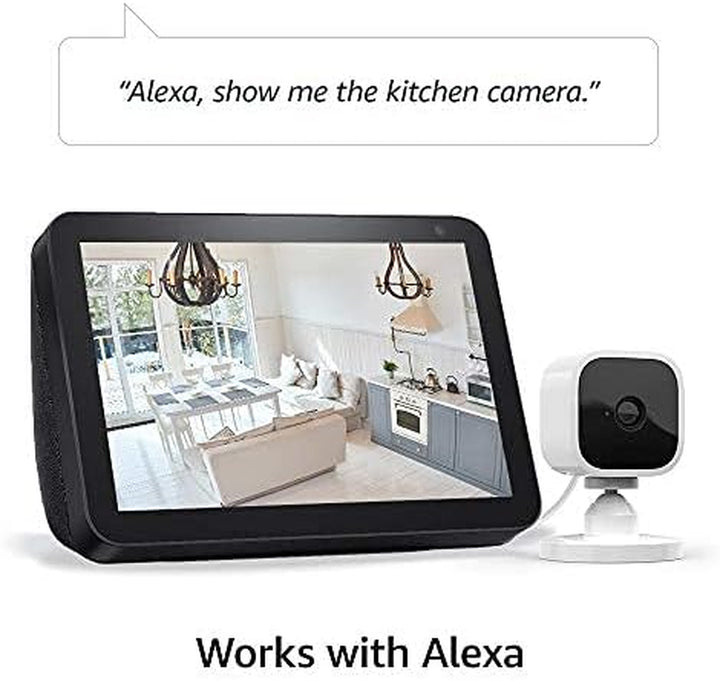 Mini - Compact Indoor Plug-In Smart Security Camera, 1080P HD Video, Night Vision, Motion Detection, Two-Way Audio, Easy Set Up, Works with Alexa – 2 Cameras (White)