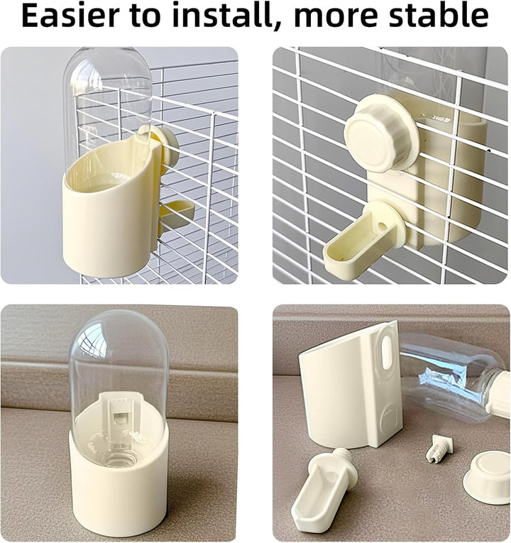 Automatic Hanging Bird Water Bottle - No Drip Cage Mounted Waters Feeder for Parakeets, Cockatiels, Budgies, Lovebirds, Finches, Canaries, Parrots (Bird Cage Accessories Travel Essential)