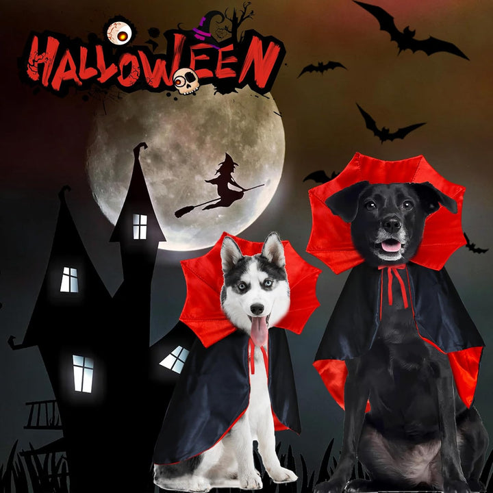 Dog Halloween Costumes, Dog Vampire Devil Cloak Cape Costume Halloween Costumes for Small Medium Large Dogs Pets (Large)