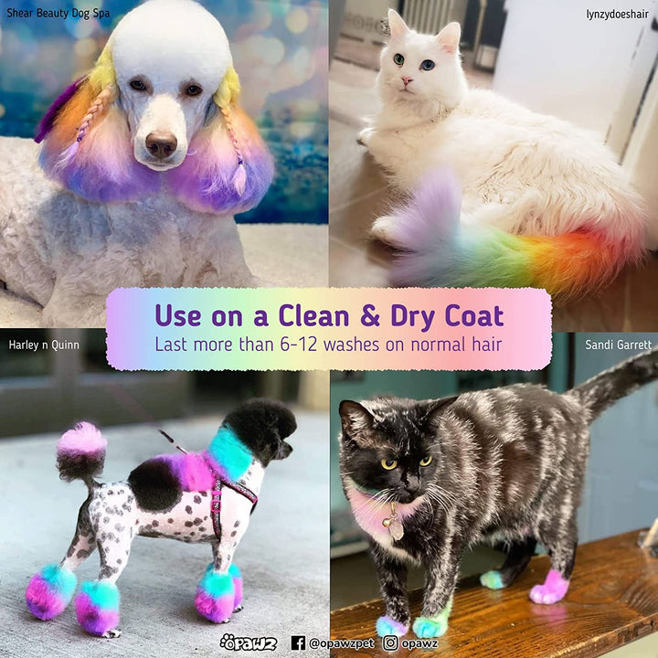 Semi-Permanent Dog Hair Dye, Food-Grade Pigment Dog Dye, Non-Toxic Pet Hair Dye for Dogs, Cats and All Pets Can Be Bathed (Pumpkin Orange)