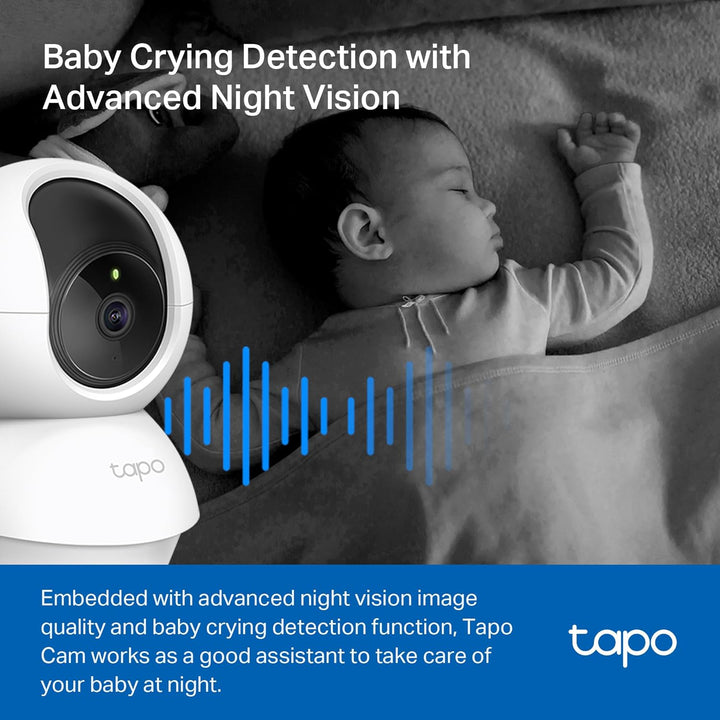 Tapo 2K Pan/Tilt Security Camera for Baby Monitor, Dog Camera W/Motion Detection, 2-Way Audio, Siren, Night Vision, Cloud & SD Card Storage, Works with Alexa & Google Home, 2-Pack (C210P2)