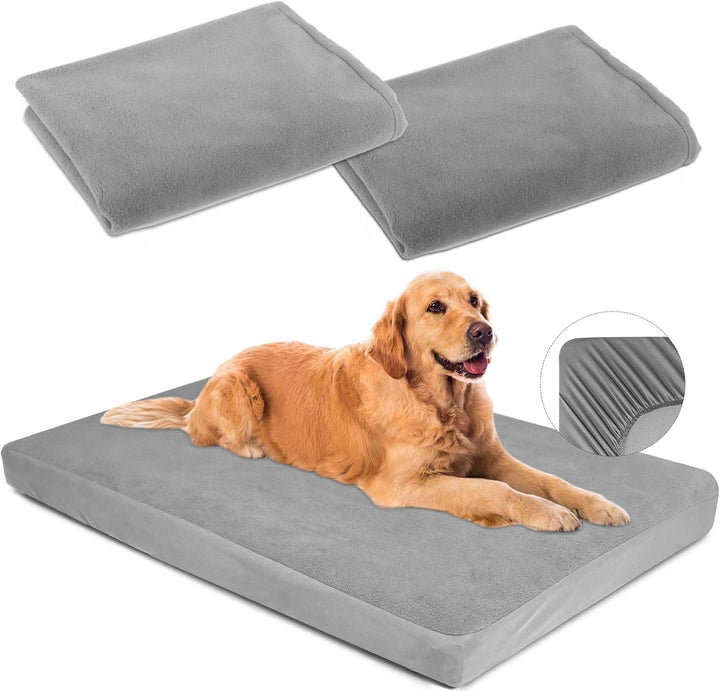 Dog Bed Covers Replacement Waterproof for Dog Bedding Washable Grey 2 Pack 35" X 44" XL