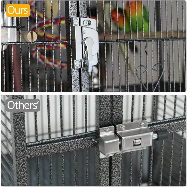 69-Inch Extra Large Bird Cage Metal Parrot Cage for Mid-Sized Parrots Cockatiels Conures Parakeets Lovebirds Budgie Finch, Black
