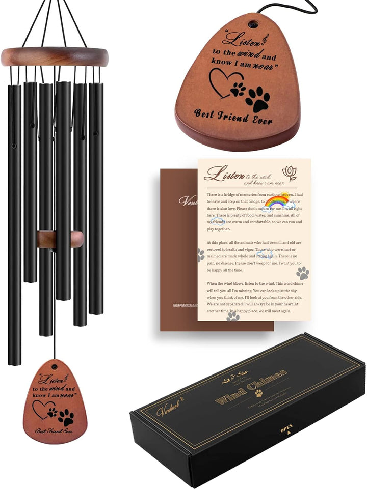 Dog Memorial Gifts, 28" Pet Memorial Wind Chimes, Loss of Dog Sympathy Gift, Pet Loss Passing Away Remembrance Bereavement Gift