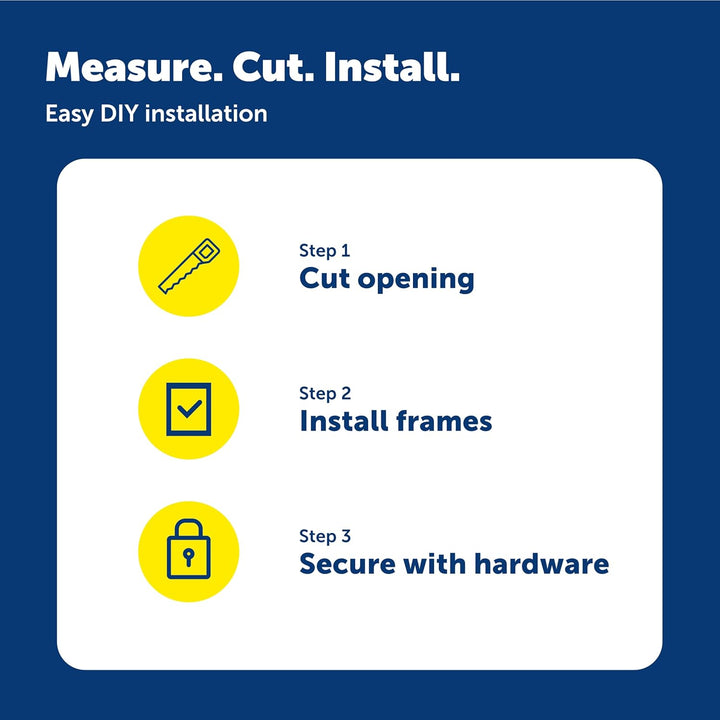 Interior 2-Way Locking Cat Door - Allows Convenient Movement between Rooms & Minimizes Scratching - Tinted Durable Plastic Privacy Door for Feeder & Litter Box
