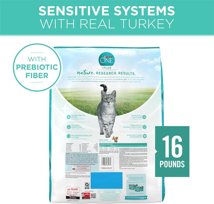 Sensitive Stomach, Sensitive Skin, Natural Dry Cat Food, +Plus Sensitive Skin and Stomach Formula - 16 Lb. Bag