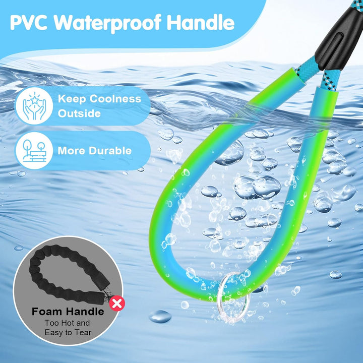 Heavy Duty Dog Leash 2 Handles 4/5/6Ft-Blue  Dog Leashes for Medium Large Dogs That Pull 1/2 Inch 1000Lb Strength Thick Rope Leash PVC Waterproof-Handles Metal Hook Nighttime Safety