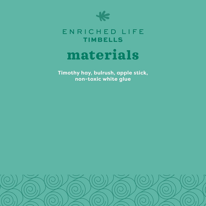 Enriched Life Timbells, Rabbit Toys, Guinea Pig Toys, Enrichment for Bunny, Guinea Pig, Hamster, Rabbit, Chinchilla, Timothy Hay, Chinchilla Cage Accessories, Small Pet Accessories for Cage