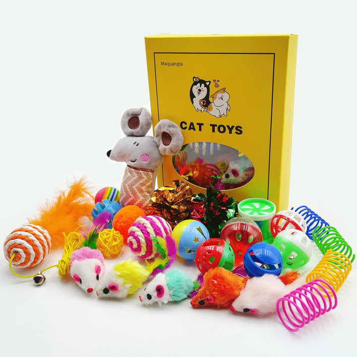 12PCS Cat Mouse Toys,Faux Fur Cat Mice Toys with Plastic Body, Interactive Catnip Toys for Indoor Cats,Perfect for Kittens, Cats, and Puppies!…