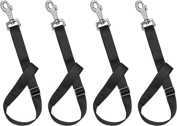 Horse Bucket Strap Hangers,Horse Suppliers Adjustable Nylon Straps up to 700 Lbs for Hay Nets, Water Buckets,Hanging-Pratical and Easy Use(4 Pack) (Black)