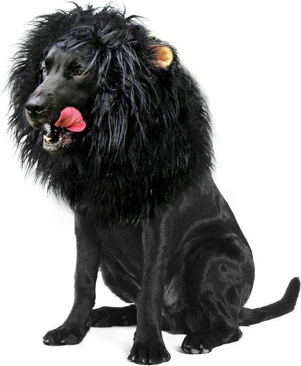 Lion Mane Wig for Dogs with Ears, Funny Pet Costumes for Halloween Christmas